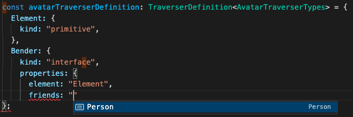 Traverse Definition IntelliSense